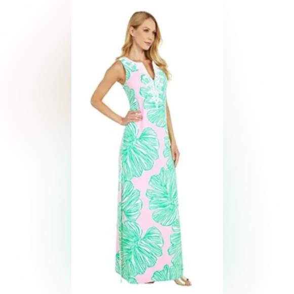Lilly Pulitzer Carlotta Mandevilla Baby Who Let Fronds Out MAXI DRESS 2 NWT - Picture 4 of 10